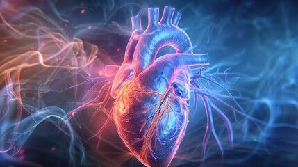 Heart Disease Awareness: A Visual Exploration of Cardiovascular Health - obrazy, fototapety, plakaty