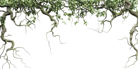 Foto op Canvas Jungle vines flowing on transparent background © SRITE KHATUN