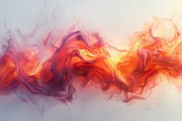 Poster Vibrant abstract motion: flowing, colorful smoke dances against a smooth backdrop, evoking dynamic energy © Iryna