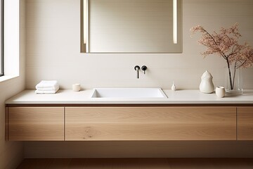 Wall-mounted Vanity Bliss: Sleek and Calming Spa-Like Bathroom Inspirations