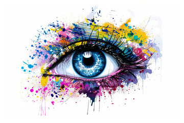 Conceptual abstract picture of the eye, graffiti style