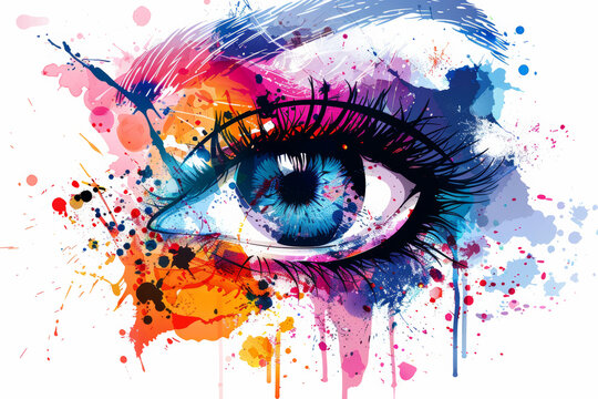 Conceptual abstract picture of the eye, graffiti style