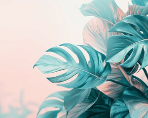 Abstract tropical background with leaves. Tropical summer concept.