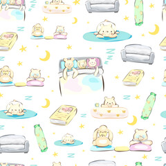 Seamless pattern with bear background.

