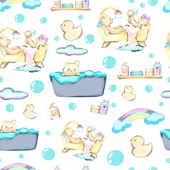 Seamless pattern with bear background.
