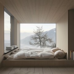 Minimalist bedroom.