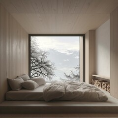 Minimalist bedroom.