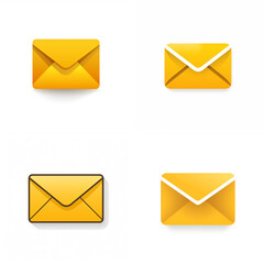 Web email @ symbol, colored golden yellow, minimal, simple, free vector download, flat vector design style, cute and colorful, on a white background, icon design, graphic design