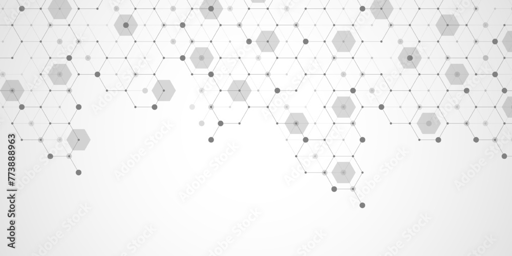 Poster molecular abstract structure and genetic engineering dna. healthcare and medicine background concept