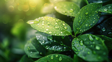 Naklejka premium dew on a leaf
