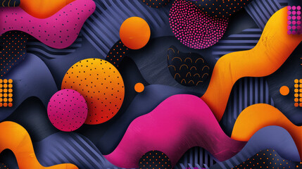 abstract background with yellow and purple shapes 
