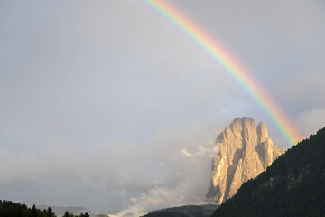 Rainbow over Sassolungo, South Tyrol Italy