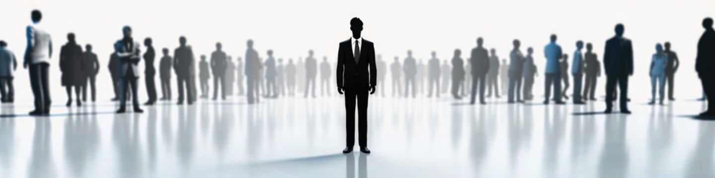 Person Standing. Business Concept of Isolated Human Figures in White Background