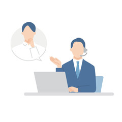 相談を受ける男性オペレーター