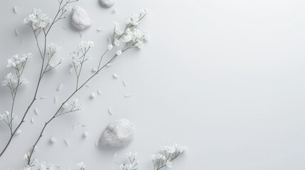 white clean, minimalist and professional background for product presentation, copy and text space, 16:9