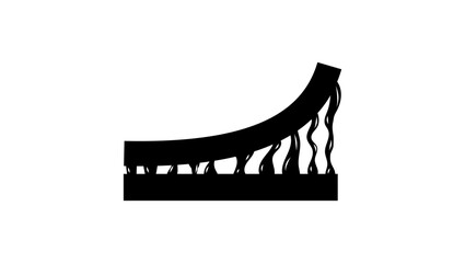 High adhesive,  black isolated silhouette