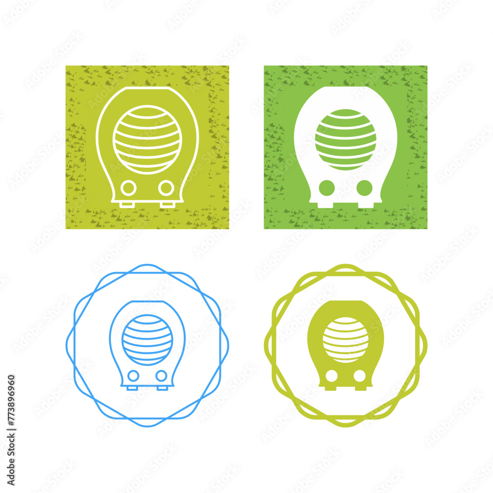 Sticker fan heater vector icon