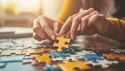 A person is holding a puzzle piece in their hand by AI generated image