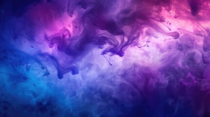 Color Paint Background. Mix of Blue and Purple Watercolor in Mysterious Storm Sky