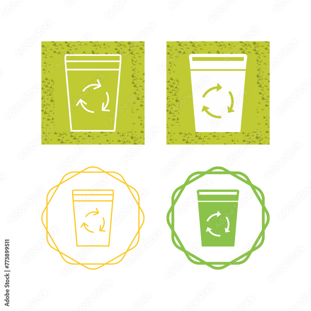 Sticker recycle bin vector icon