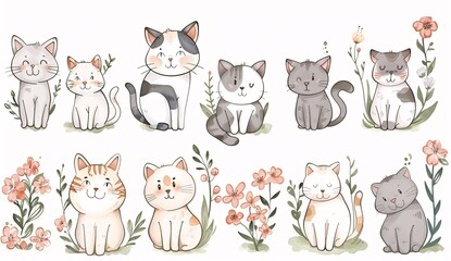 Cute Cat Collection A Monthly Calendar of Adorable Kittens Generative AI