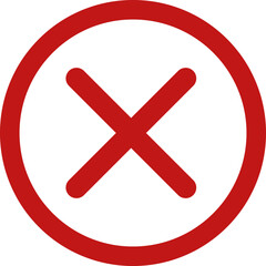 Obraz premium Incorrect red icon on isolated white background. 