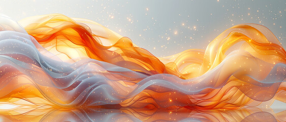 An abstract orange wave with the sparks