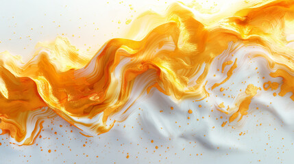 White and orange color splash - abstract background