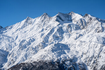 Mountain massif near Saas-Fee in Switzerland