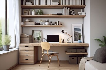 Space-Efficient Desk Solutions in Vertically Organized Study Room Ideas.