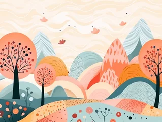 Peel and stick wallpaper Mountains a landscape with trees and mountains