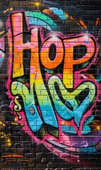 Obraz premium Hop to It Colorful Graffiti Artwork Featuring Hipster Culture Generative AI