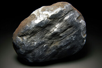 Naklejka premium Wurtzite fossil mineral stone. Geological crystalline fossil. Dark background close-up.