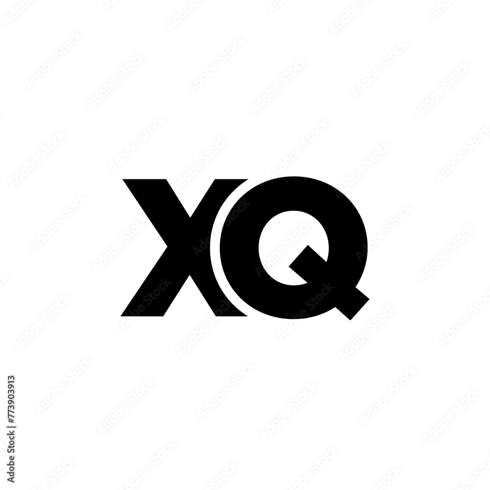 Fototapete letter x and q, xq logo design template. minimal monogram initial based logotype.