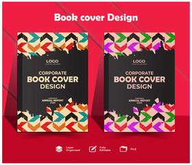 Book hardcover A contemporary report business flyer poster template with a minimal brochure structure. Vector collection with geometric design for portfolios. Abstract book cover presentation
