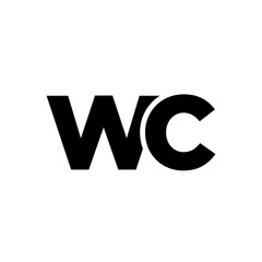 Letter W and C, WC logo design template. Minimal monogram initial based logotype.