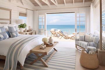 Seaside Serenity: Dreamy Striped Patterns for Coastal-inspired Bedroom Interiors