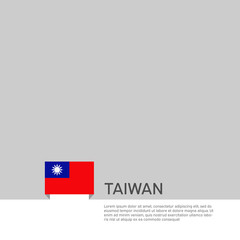 Taiwan flag background. State patriotic taiwanese banner, cover. Republic of China. Template with taiwan flag on white background. National poster. Business booklet. Vector illustration, simple design