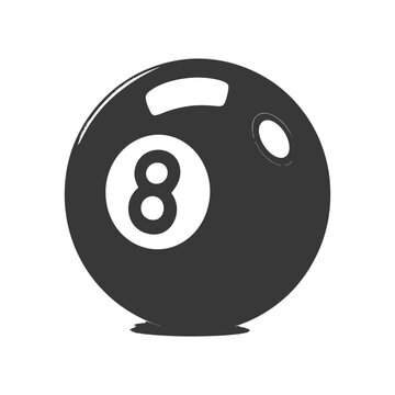 recommend clip art: silhouette billiard ball number 8 black color only