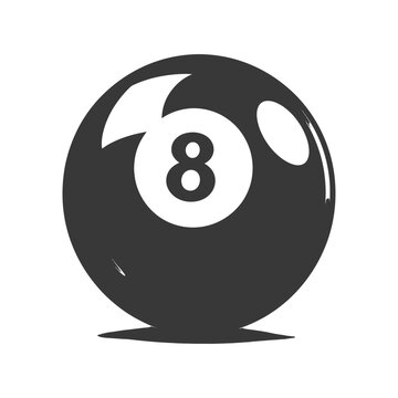 recommend clip art: silhouette billiard ball number 8 black color only