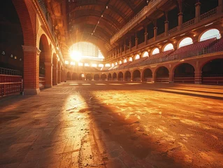 Möbelaufkleber Empty Spanish Bullfight Arena - Traditional Bullring in Spain - Historic and Cultural Symbol - Clear and Sunlit Lighting - Dramatic and Evocative Style © Cool Patterns