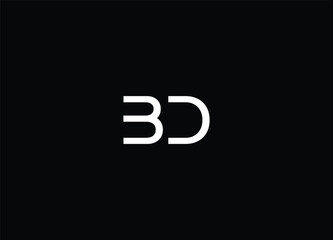 BD Letters Logo Design Slim. Simple and Creative Black Letter Concept Illustration.
