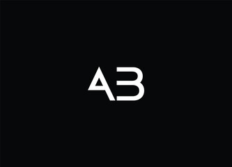AB Letters Logo Design Slim. Simple and Creative Black Letter Concept Illustration.
