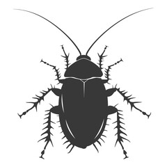 Silhouette Cockroach bug animal black color only full body