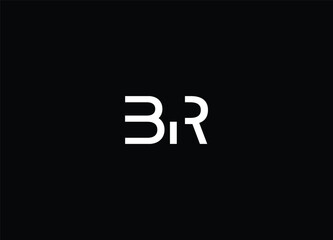 BR Letters Logo Design Slim. Simple and Creative Black Letter Concept Illustration.
