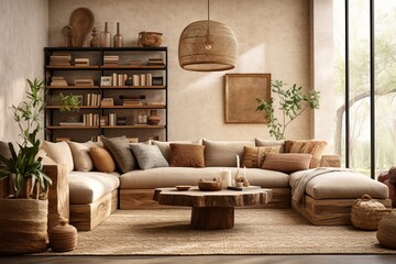 Organic Living Room Design: Sustainable Materials, Jute Rug, Soft Lighting Inspiration