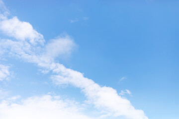 Blue sky background and white clouds soft focus, and copy space horizontal shape. - 773908587