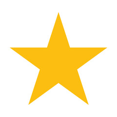 Gold Star or favorite flat icon for apps and websites - obrazy, fototapety, plakaty