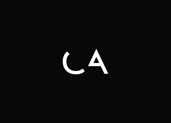 CA Letters Logo Design Slim. Simple and Creative Black Letter Concept Illustration.
