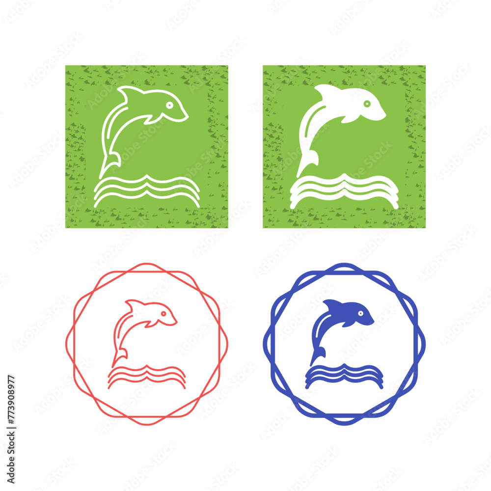 Canvas Prints dolphin vector icon